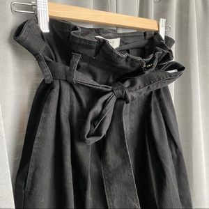 High waisted paper bag pants